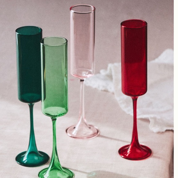 Morgan flutes Glasses Jewel Tones set of 4 - Picture 2 of 15
